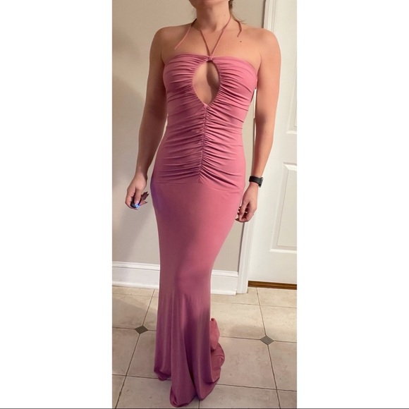 Jovani Halter Dress Pink - Picture 3 of 10